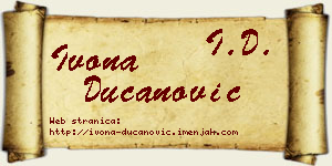 Ivona Ducanović vizit kartica